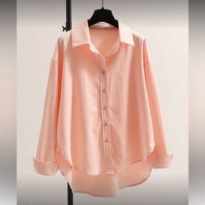 Light Pink Women's Button-Up Shirt